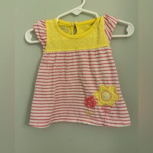 Darling Yellow and Pink Striped Kids dress